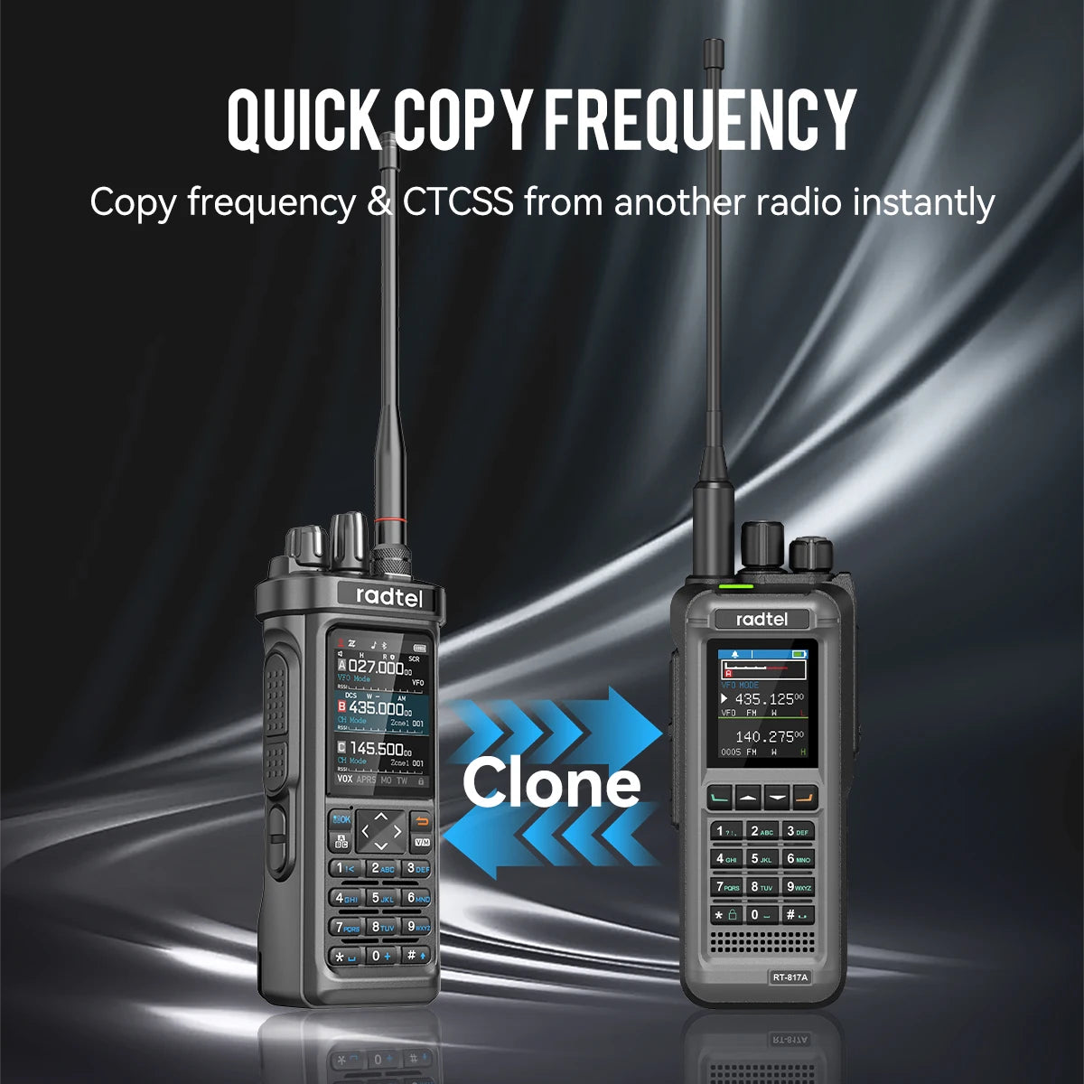 Radtel RT-950 OR RT-950 Pro GPS APRS Walkie Talkie  AM/FM/CB Receiver with 10W Bluetooth Phone Programming Ham Radio Tri Standby