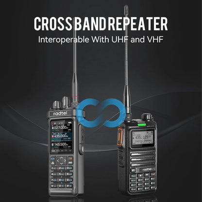 Radtel RT-950 OR RT-950 Pro GPS APRS Walkie Talkie  AM/FM/CB Receiver with 10W Bluetooth Phone Programming Ham Radio Tri Standby