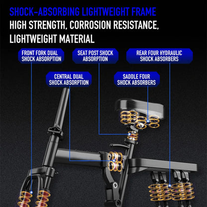 14-inch folding adult electric bicycle, 500-watt motor, maximum speed of 20 miles per hour, 48V 10.4Ah lithium battery, 14-inch